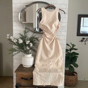 Zara Vanilla Cut Out Midi Dress